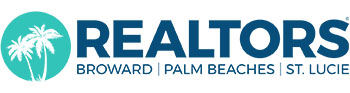 A blue and white logo for realty one.